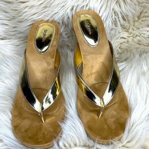 Womens chicklet wedge sandals